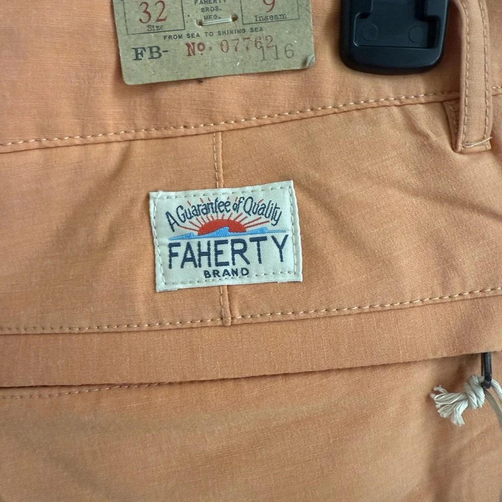 Faherty All Day Shorts, 9” inseam, men’s size 32, sierra orange